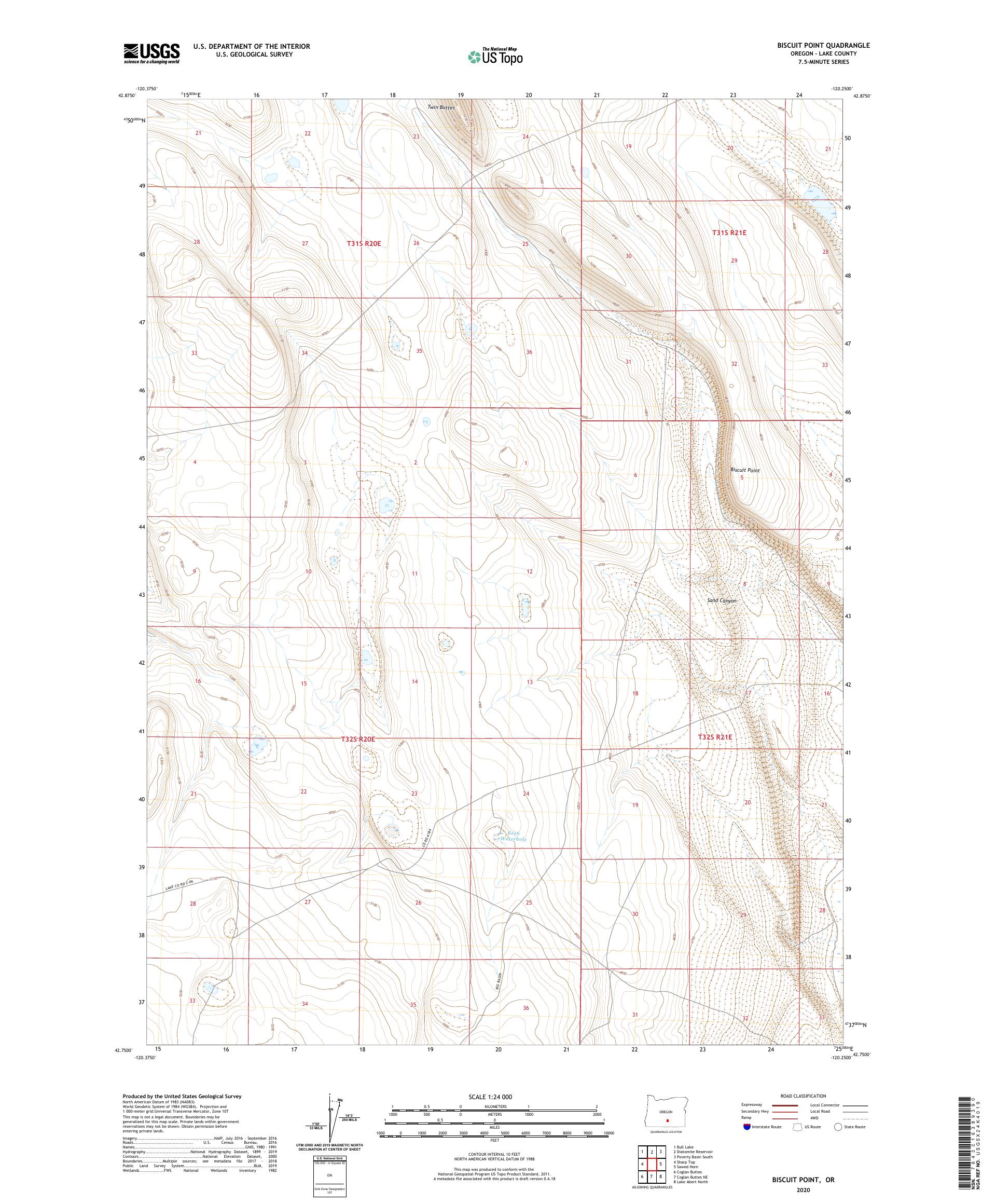 Biscuit Point Oregon US Topo Map – MyTopo Map Store