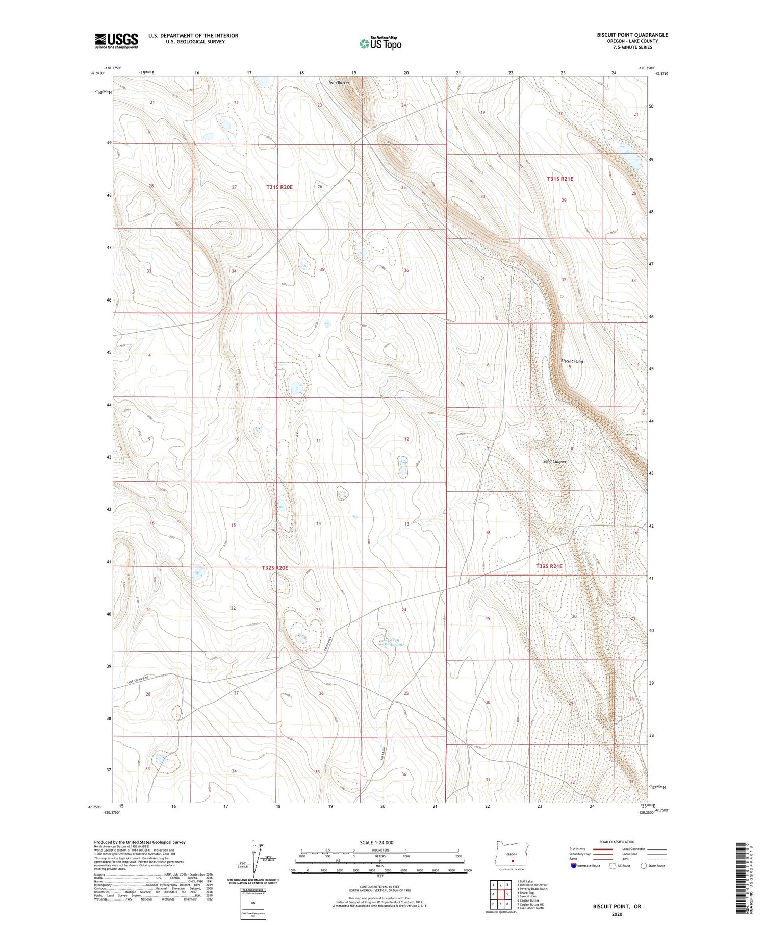 Biscuit Point Oregon US Topo Map Image