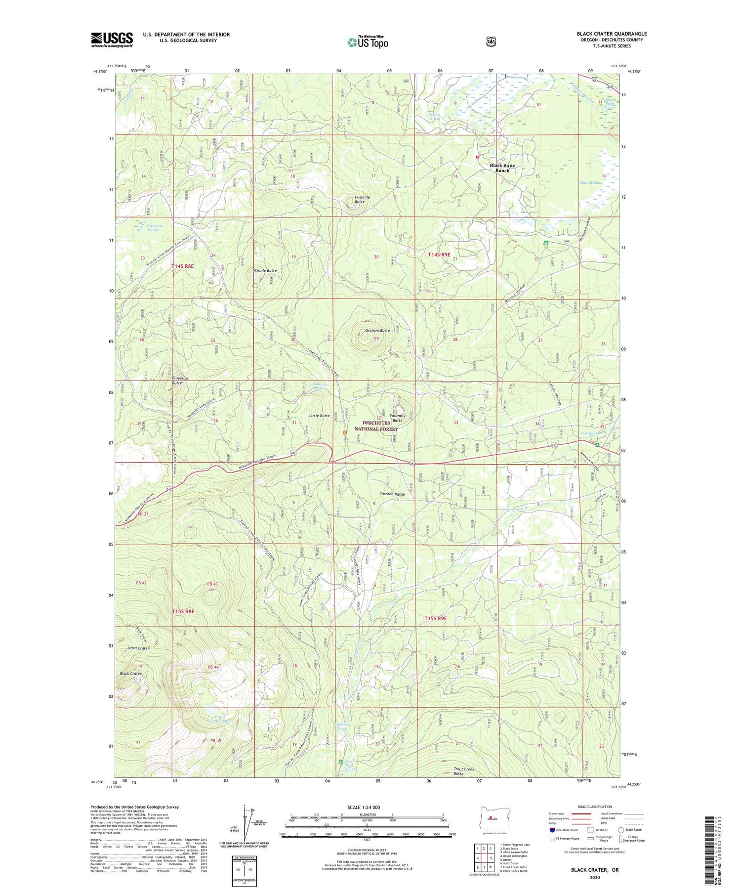 Black Crater Oregon US Topo Map Image