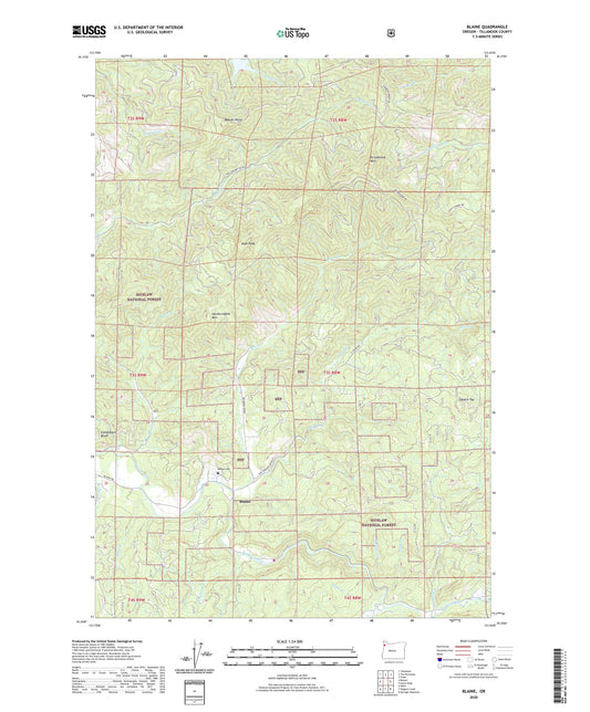 Blaine Oregon US Topo Map Image
