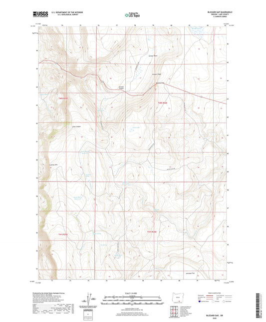 Blizzard Gap Oregon US Topo Map Image