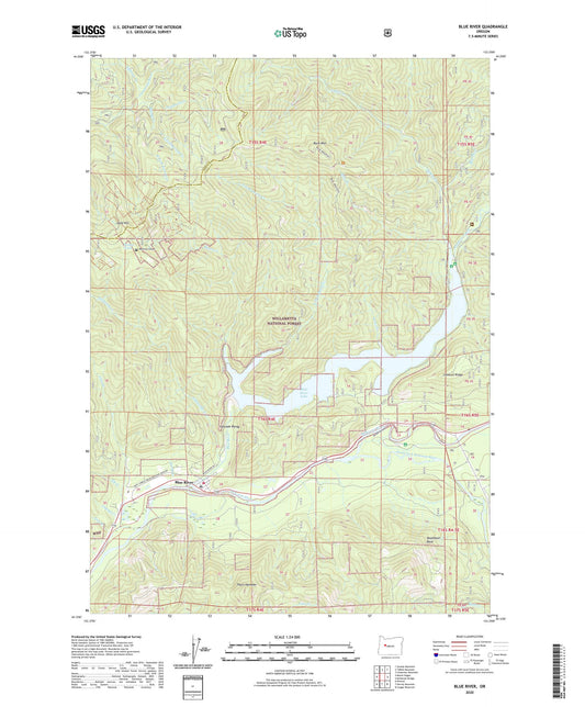 Blue River Oregon US Topo Map Image