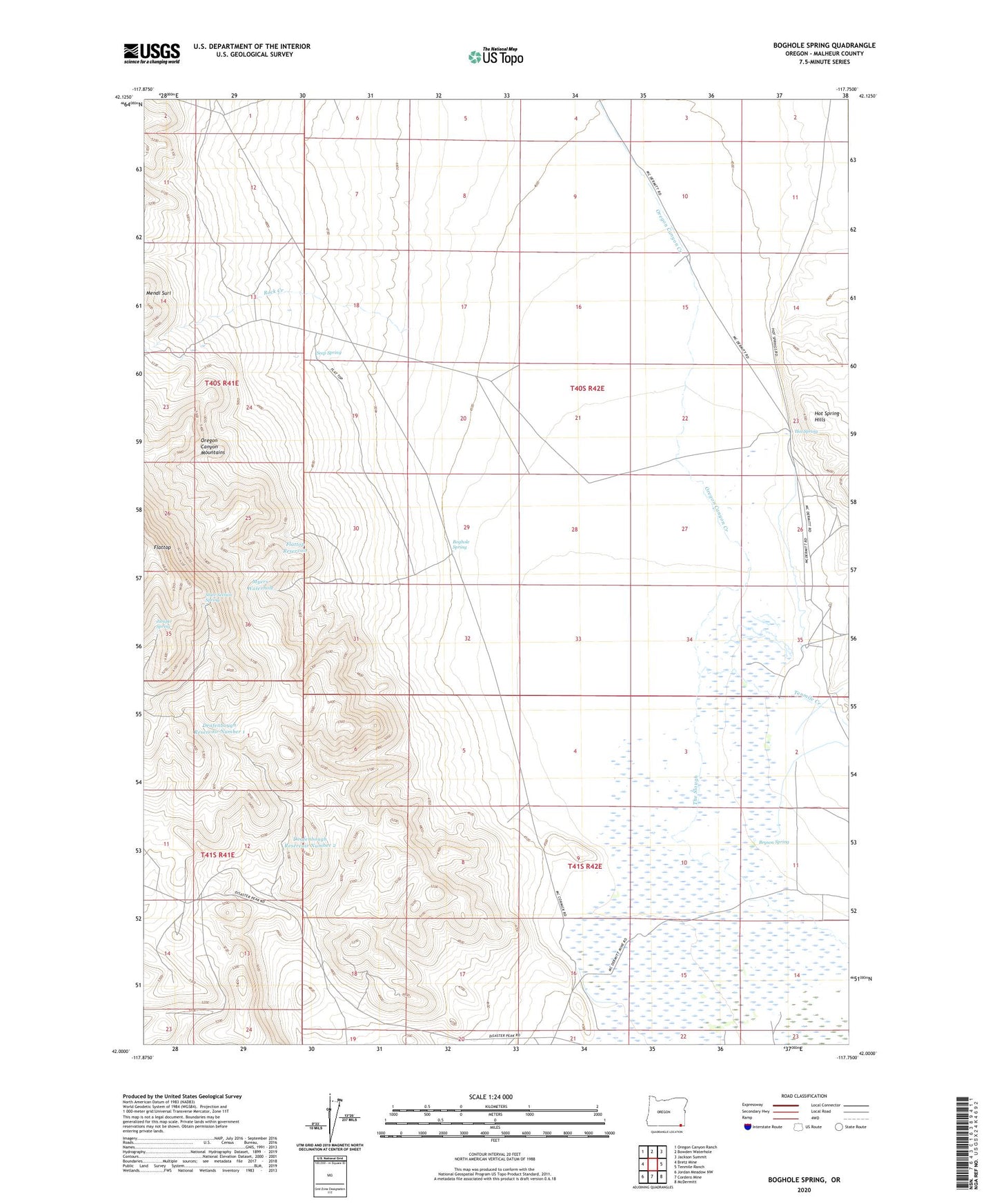Boghole Spring Oregon US Topo Map Image