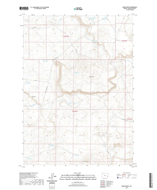 Bogus Bench Oregon US Topo Map Image