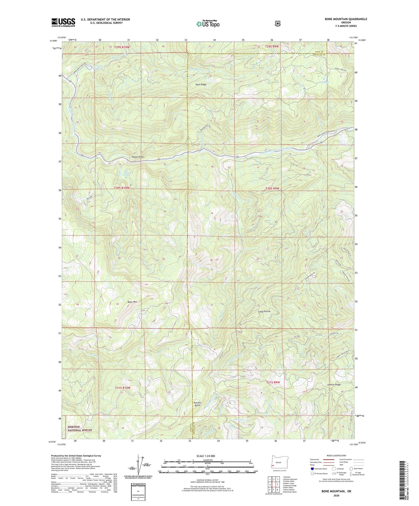 Bone Mountain Oregon US Topo Map Image