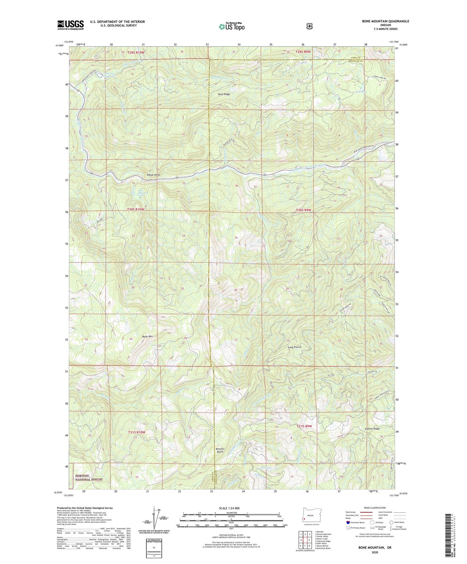 Bone Mountain Oregon US Topo Map Image