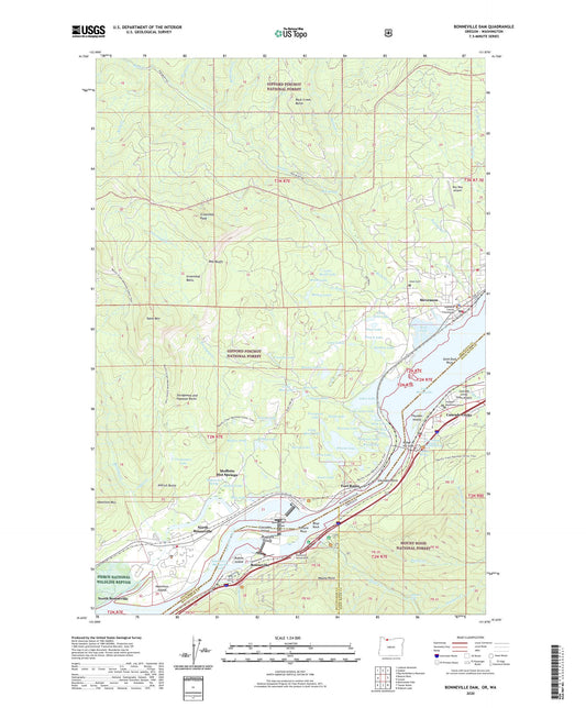 Bonneville Dam Oregon US Topo Map Image