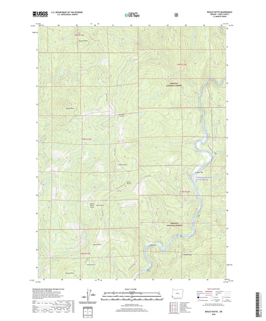 Bosley Butte Oregon US Topo Map Image