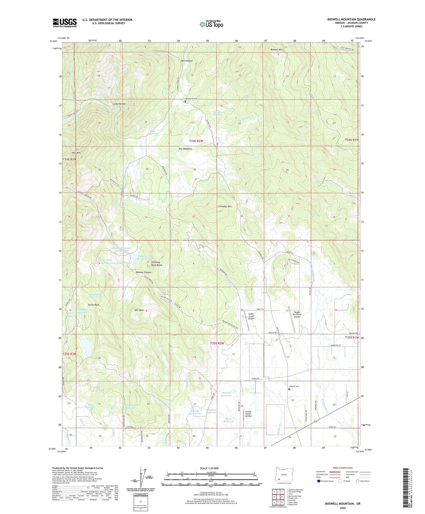 Boswell Mountain Oregon US Topo Map Image
