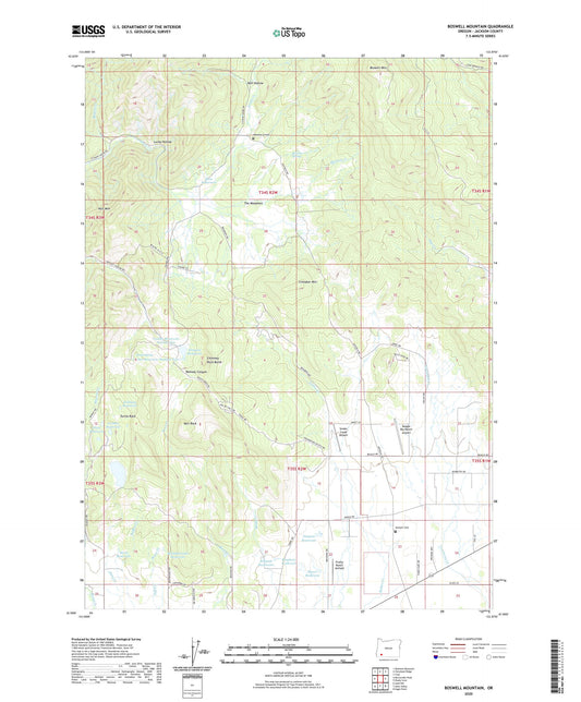 Boswell Mountain Oregon US Topo Map Image