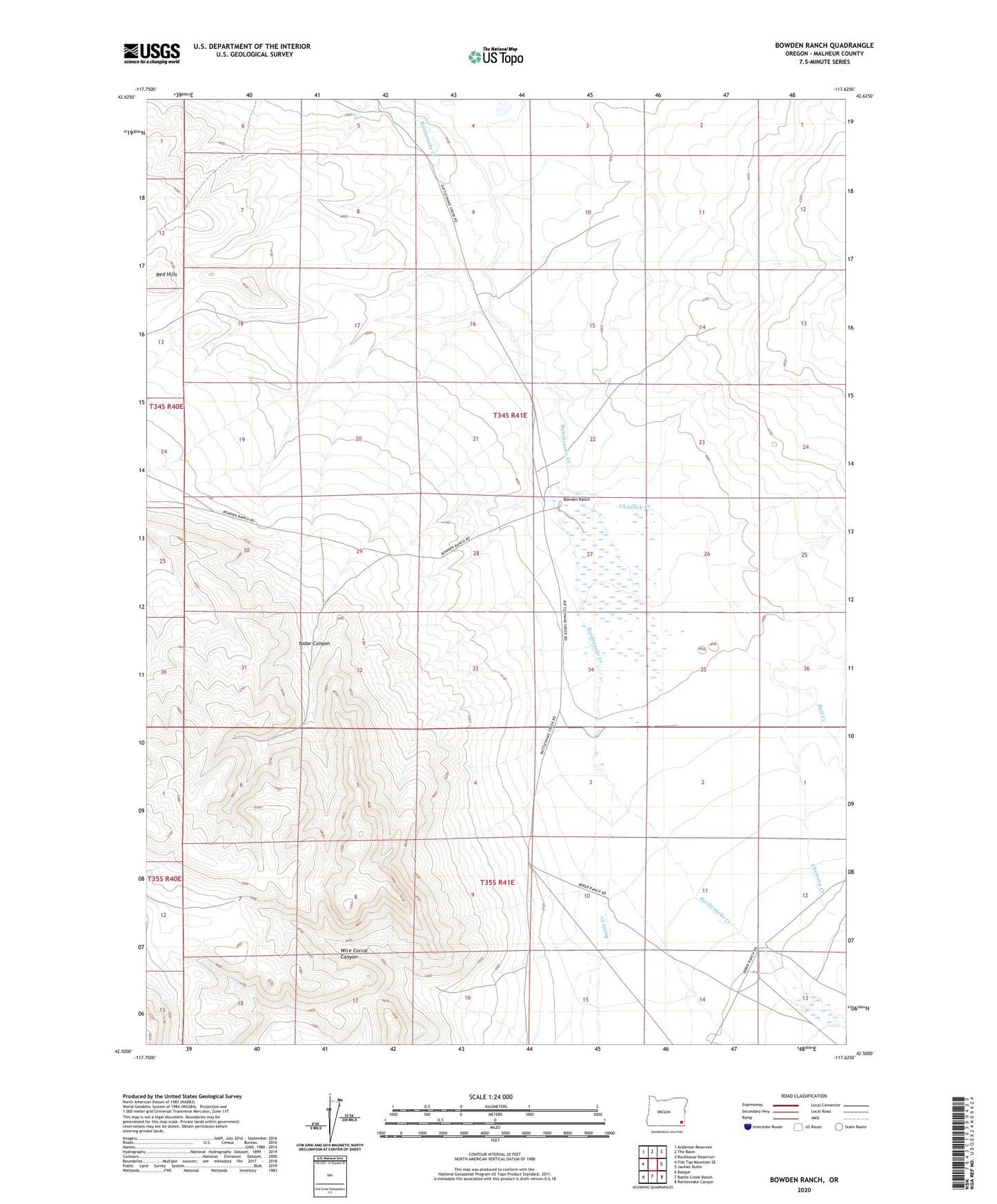 Bowden Ranch Oregon US Topo Map Image
