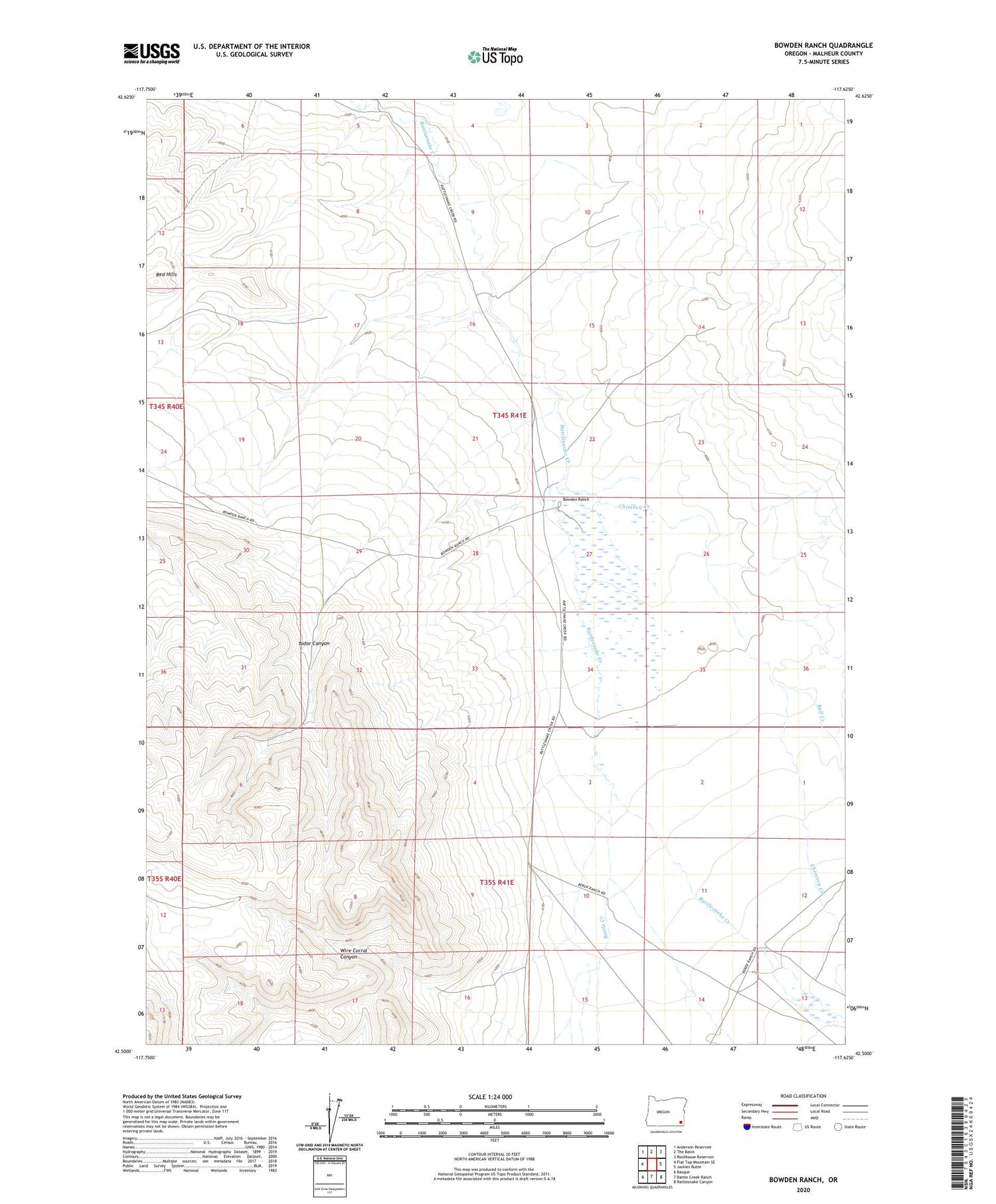 Bowden Ranch Oregon US Topo Map Image