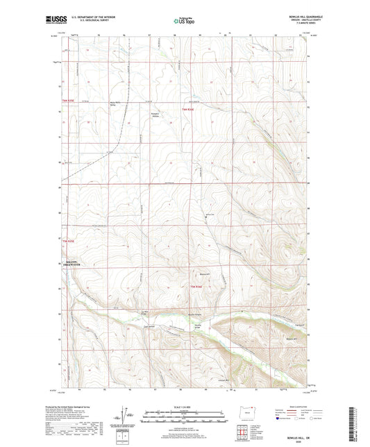 Bowlus Hill Oregon US Topo Map Image