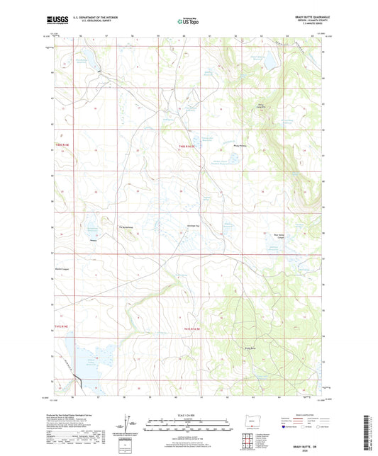 Brady Butte Oregon US Topo Map Image