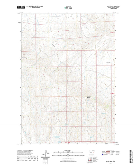 Brady Creek Oregon US Topo Map Image