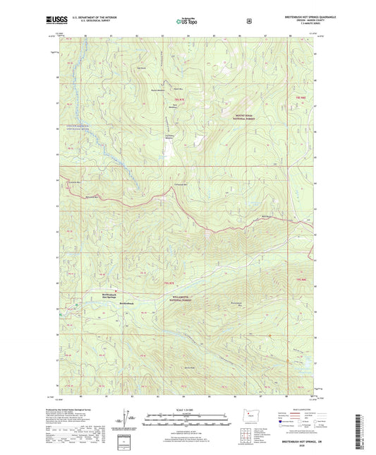 Breitenbush Hot Springs Oregon US Topo Map Image