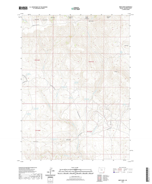 Bretz Mine Oregon US Topo Map Image