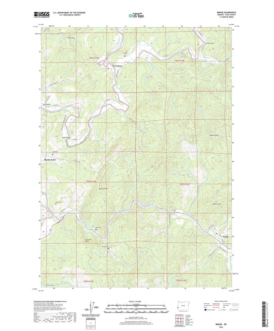 Bridge Oregon US Topo Map Image