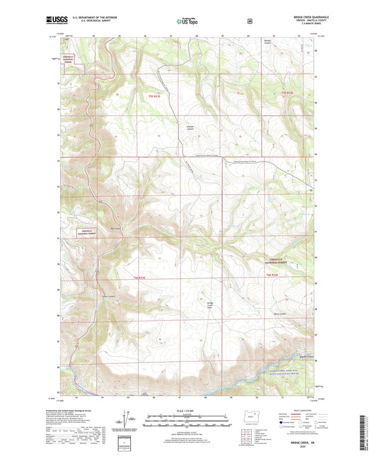 Bridge Creek Oregon US Topo Map Image