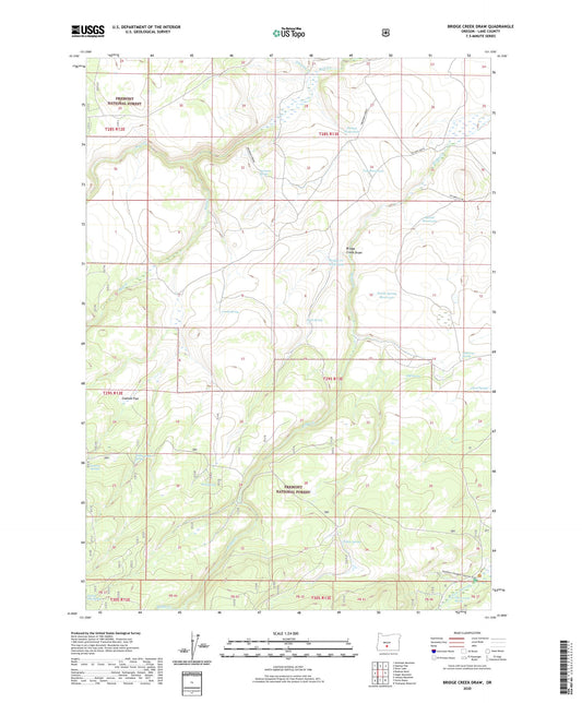 Bridge Creek Draw Oregon US Topo Map Image