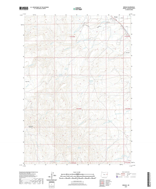 Brogan Oregon US Topo Map Image