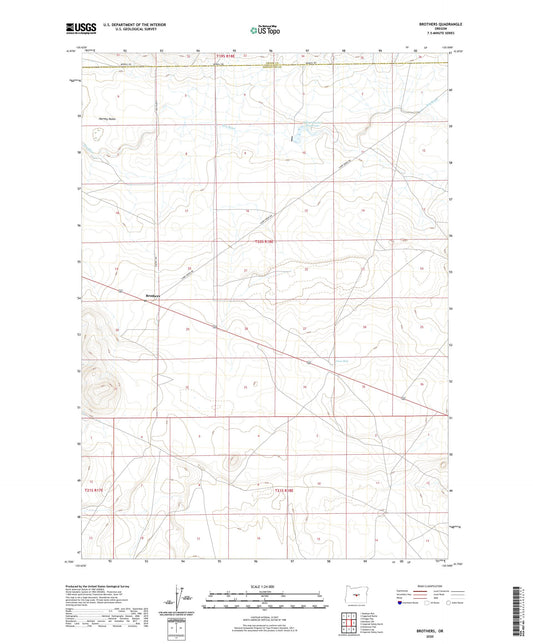 Brothers Oregon US Topo Map Image