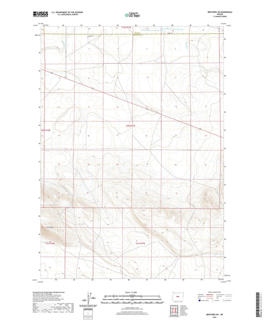 Brothers SW Oregon US Topo Map Image