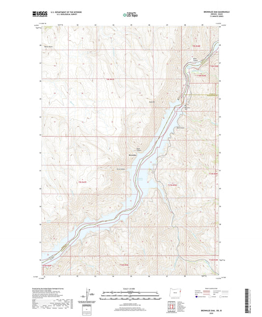 Brownlee Dam Oregon US Topo Map Image