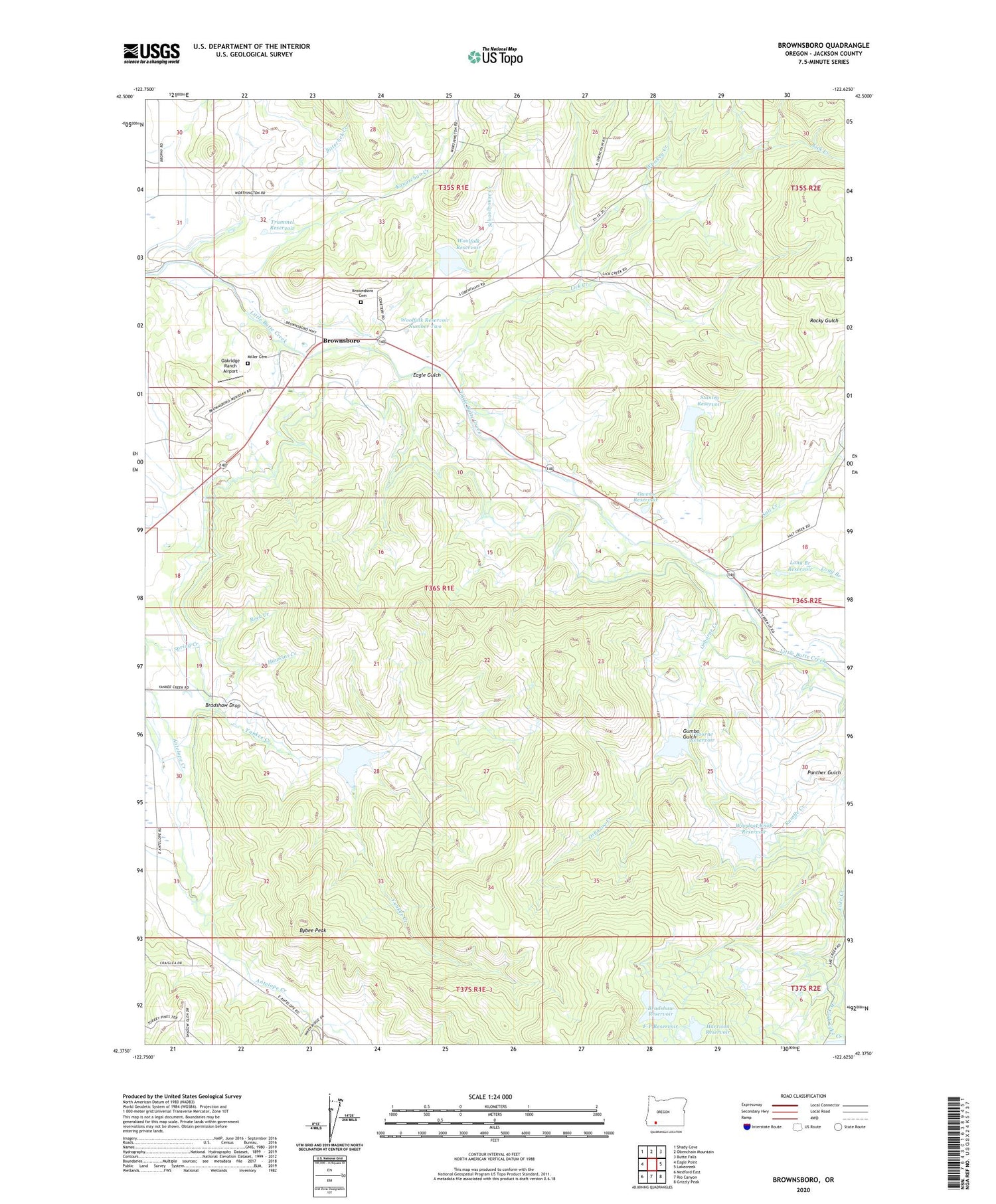 Brownsboro Oregon US Topo Map Image
