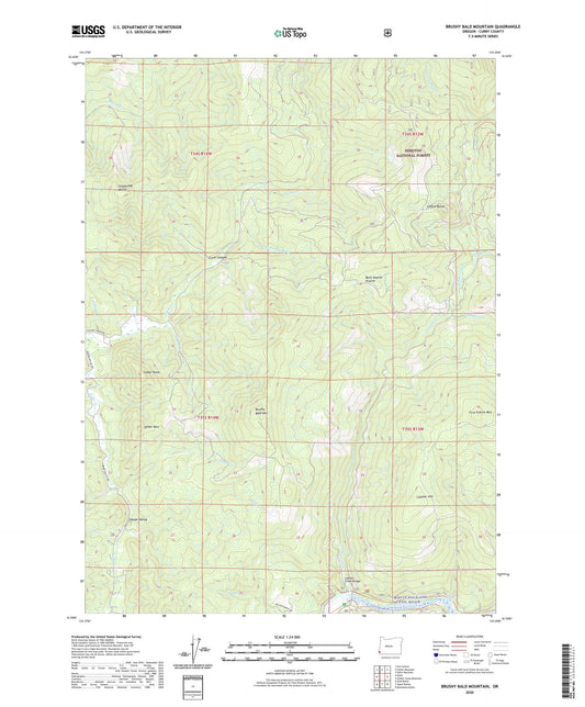 Brushy Bald Mountain Oregon US Topo Map Image