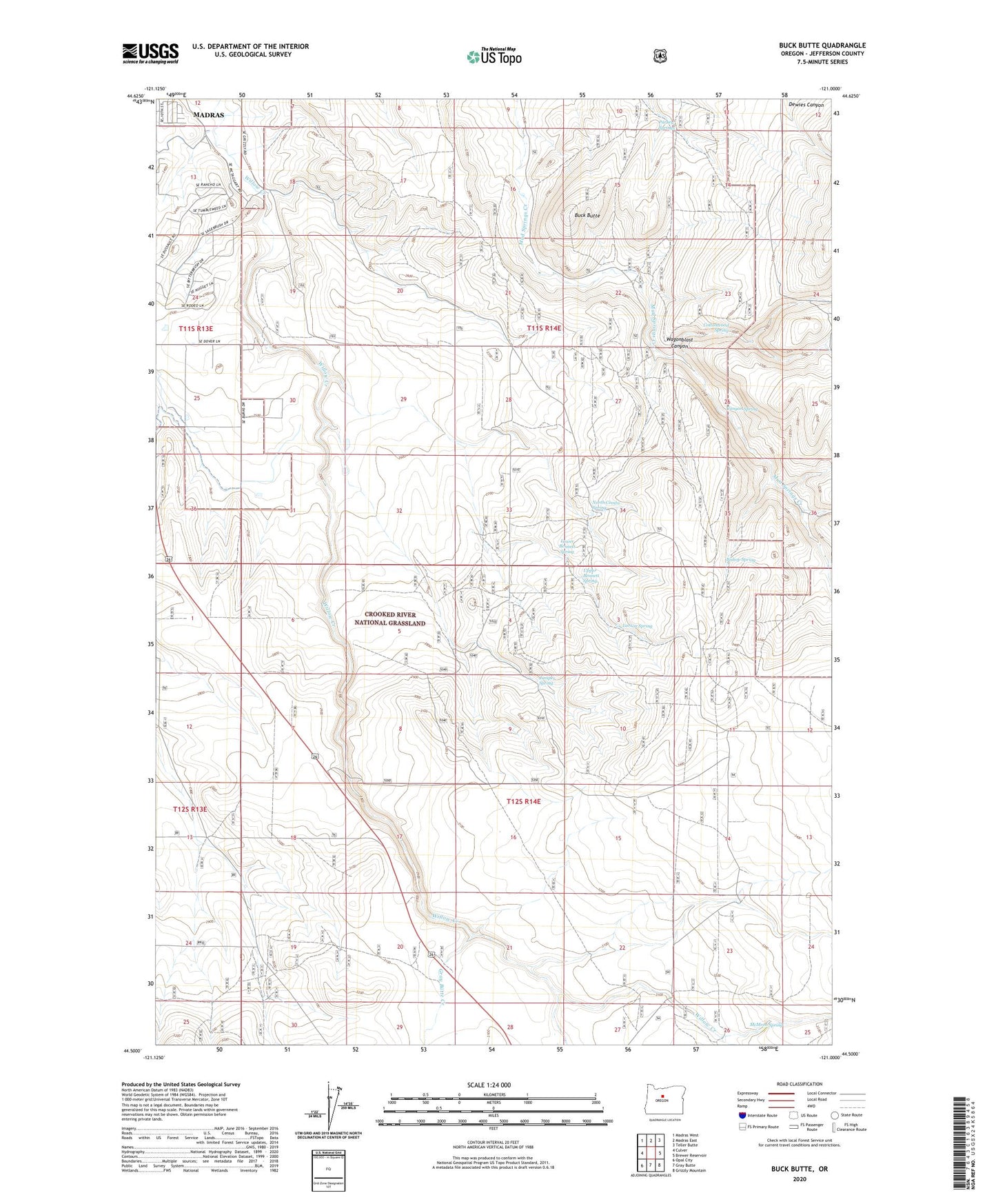 Buck Butte Oregon US Topo Map Image
