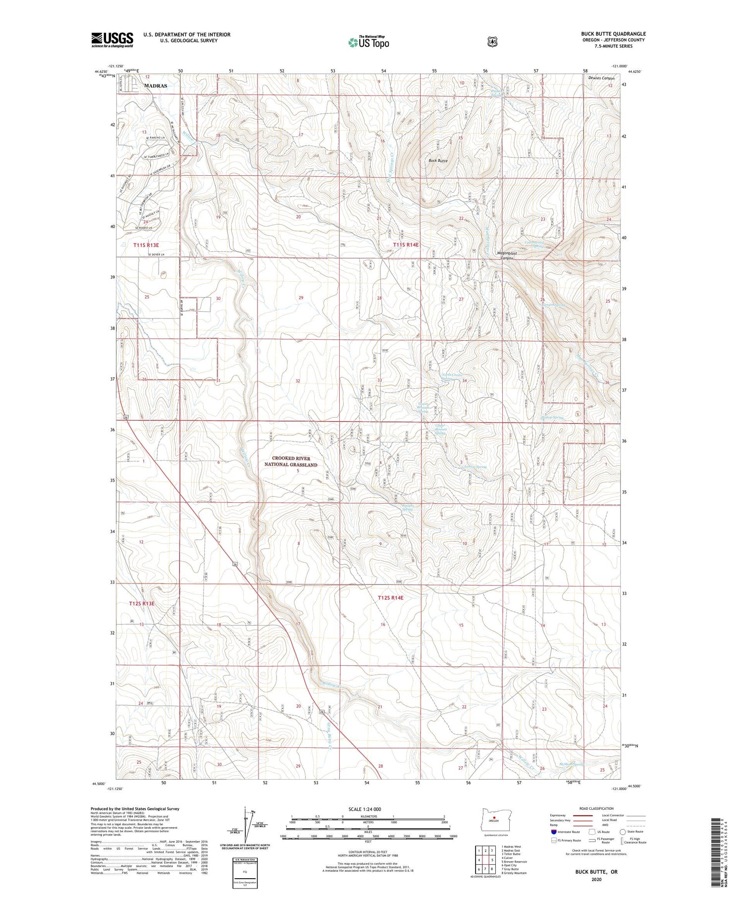Buck Butte Oregon US Topo Map Image