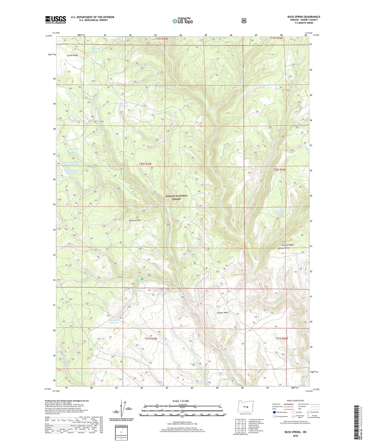 Buck Spring Oregon US Topo Map Image