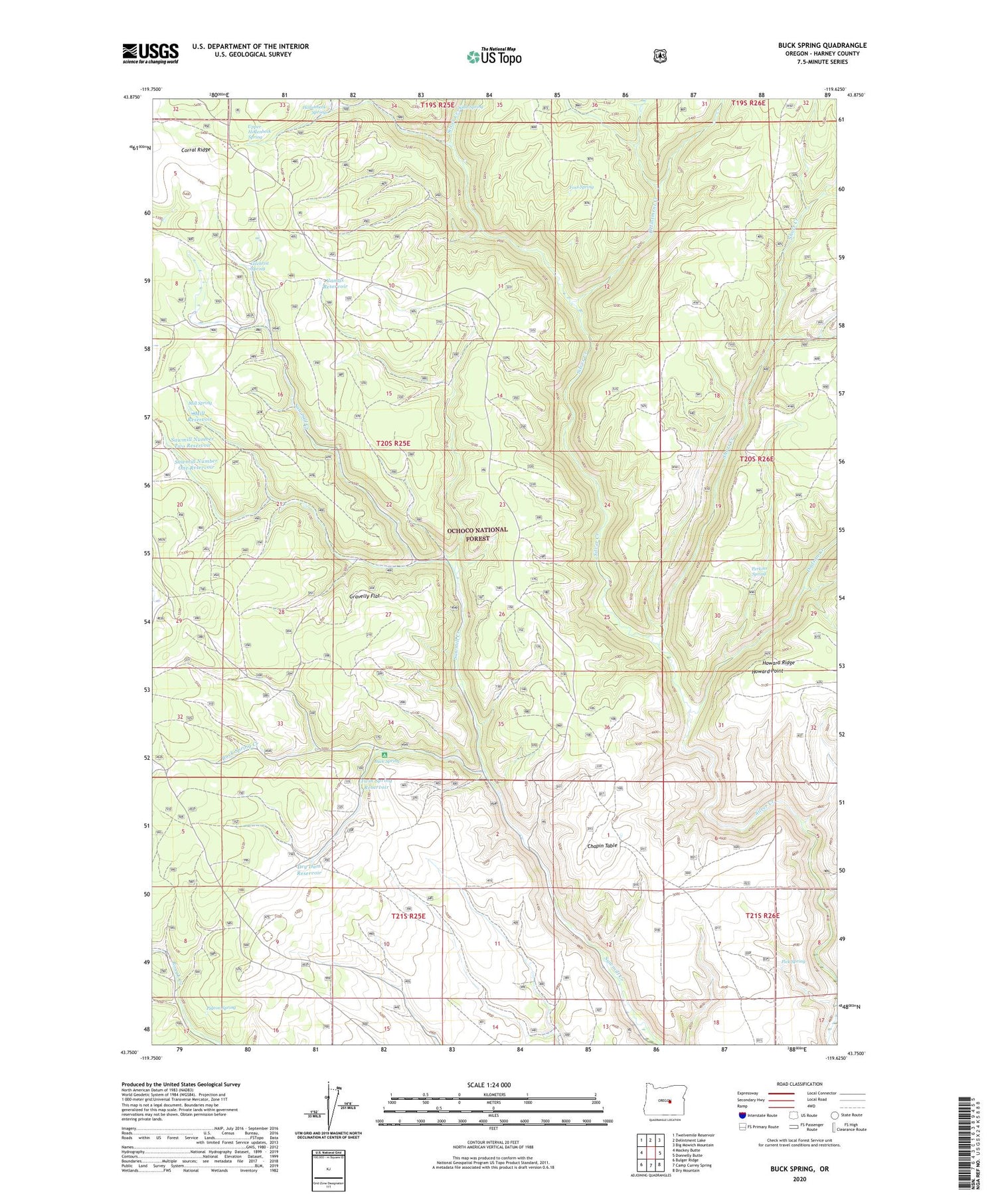 Buck Spring Oregon US Topo Map Image