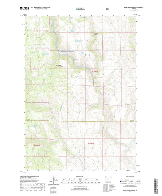 Buck Trough Spring Oregon US Topo Map Image