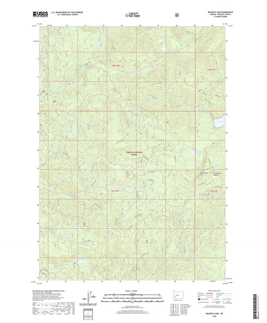 Buckeye Lake Oregon US Topo Map Image