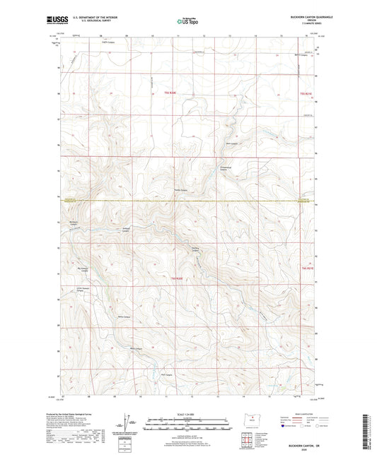 Buckhorn Canyon Oregon US Topo Map Image