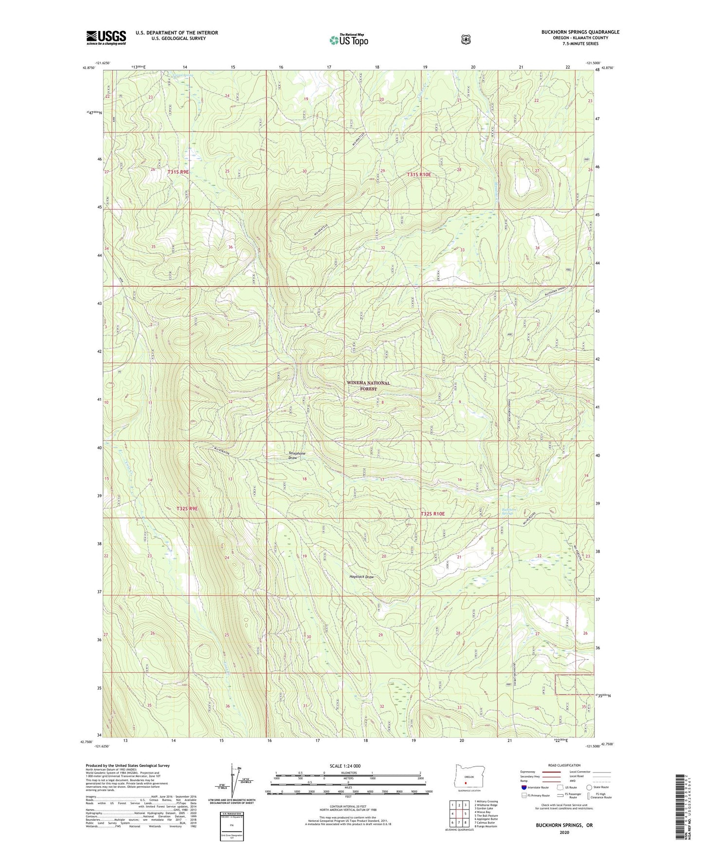 Buckhorn Springs Oregon US Topo Map Image