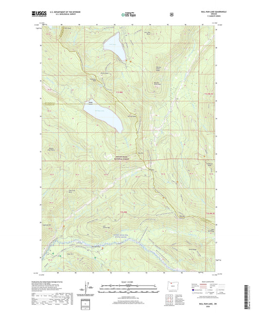 Bull Run Lake Oregon US Topo Map Image