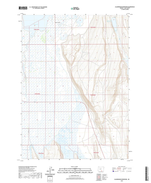 Calderwood Reservoir Oregon US Topo Map Image