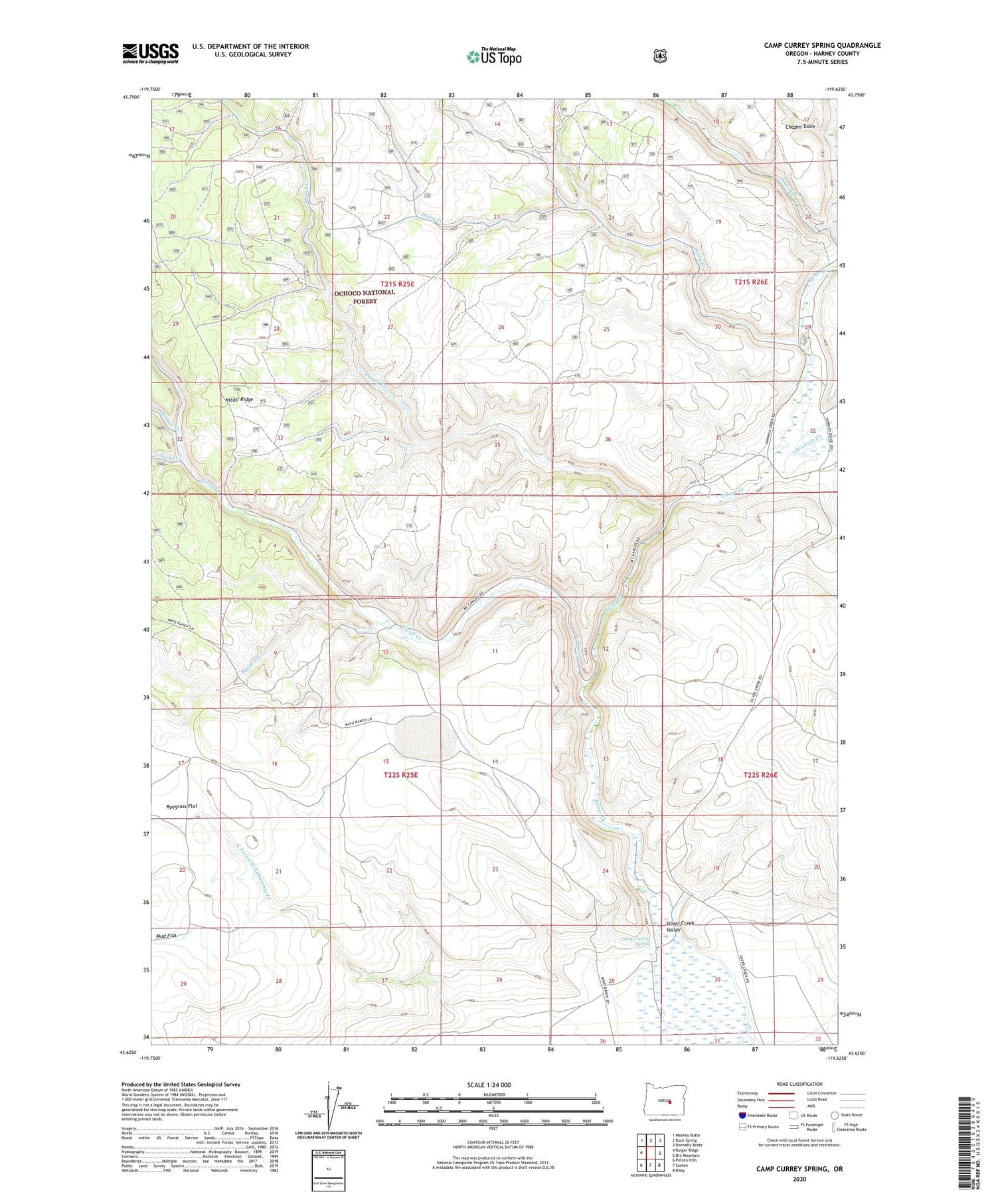 Camp Currey Spring Oregon US Topo Map Image