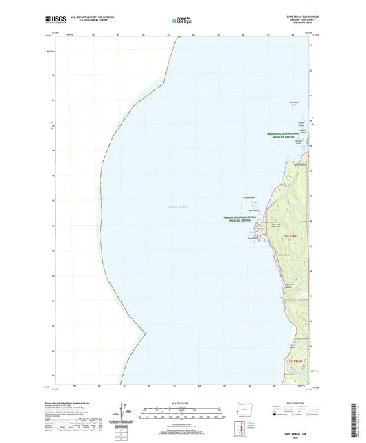 Cape Arago Oregon US Topo Map Image