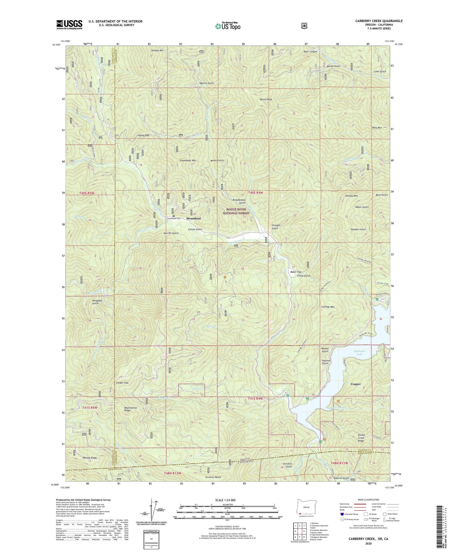 Carberry Creek Oregon US Topo Map Image