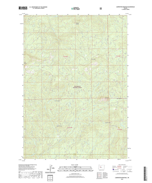 Carpenter Mountain Oregon US Topo Map Image
