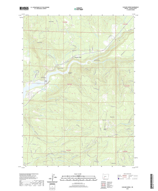 Cascade Gorge Oregon US Topo Map Image