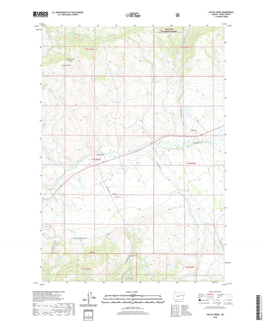 Castle Creek Oregon US Topo Map Image