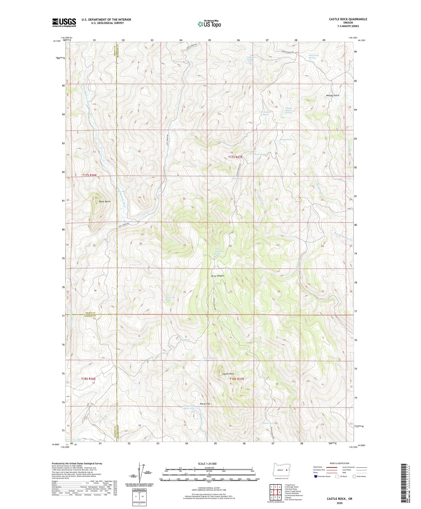 Castle Rock Oregon US Topo Map Image