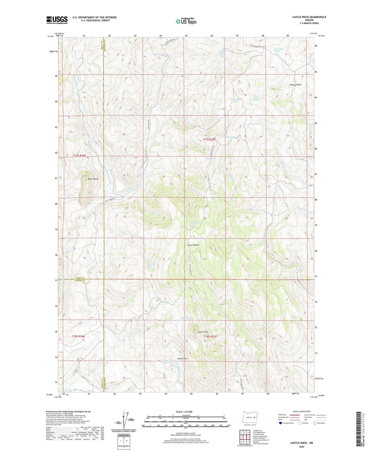 Castle Rock Oregon US Topo Map Image