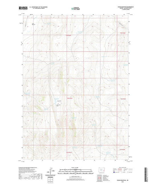 Cedar Mountain Oregon US Topo Map Image