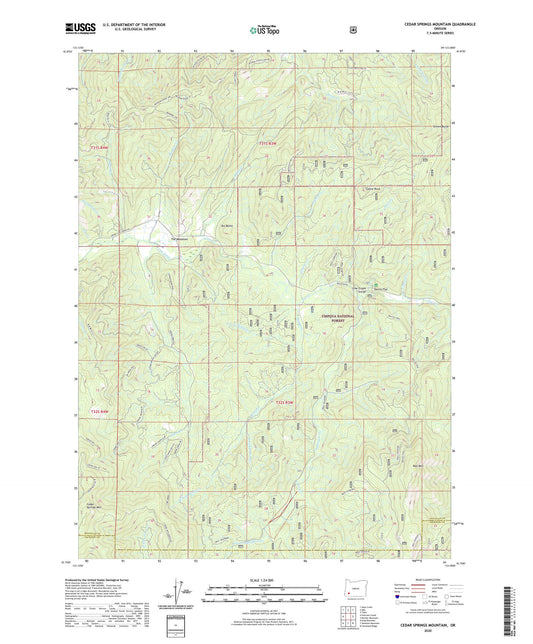 Cedar Springs Mountain Oregon US Topo Map Image